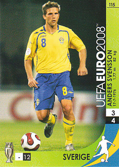 Anders Svensson Sweden Panini Euro 2008 Card Game #115